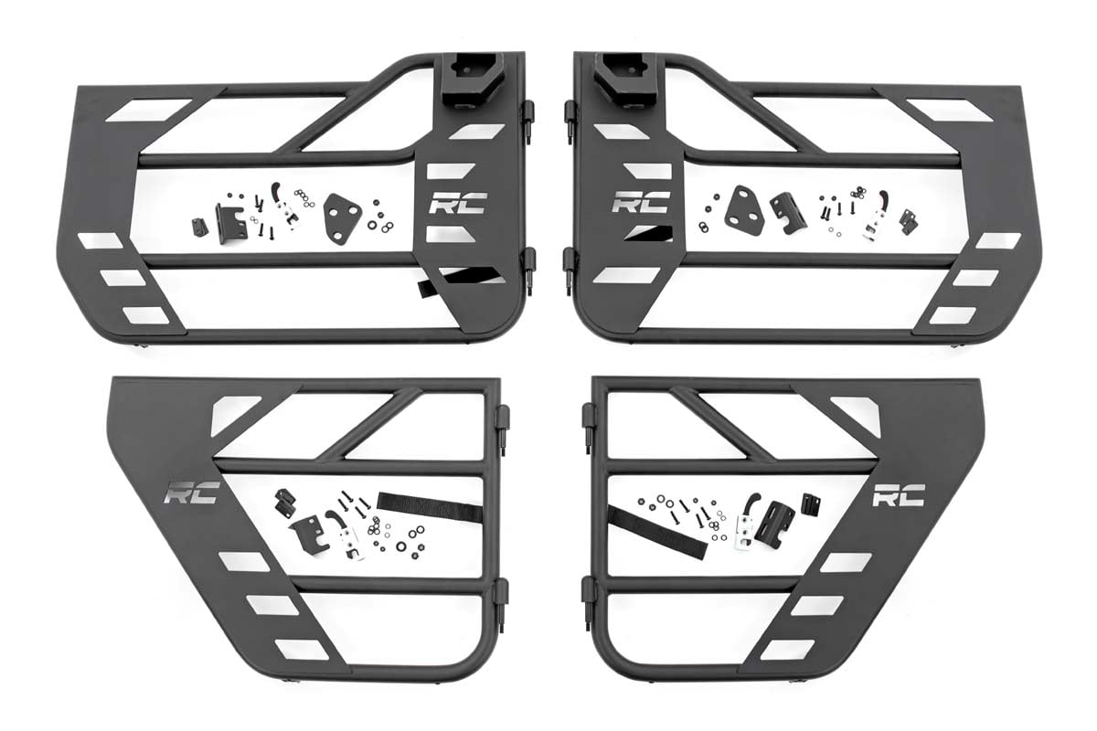 Jeep Gladiator Tubular Doors - Front and Rear - Rough Country - Rough Country Steel Tube Doors - Black - '21-'22